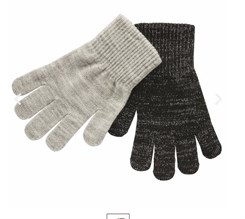 Melton 2-pack glitter gloves - Black